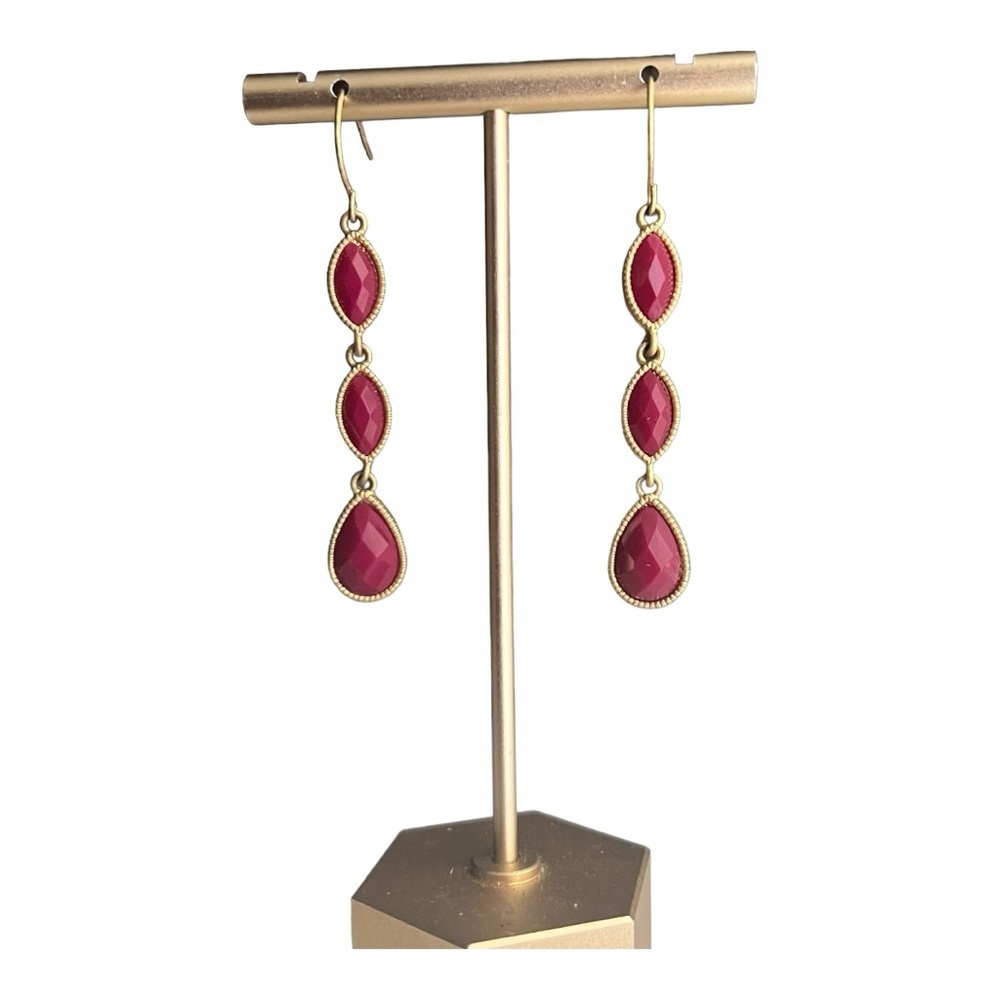 Vintage acrylic earrings - Picture 3 of 3